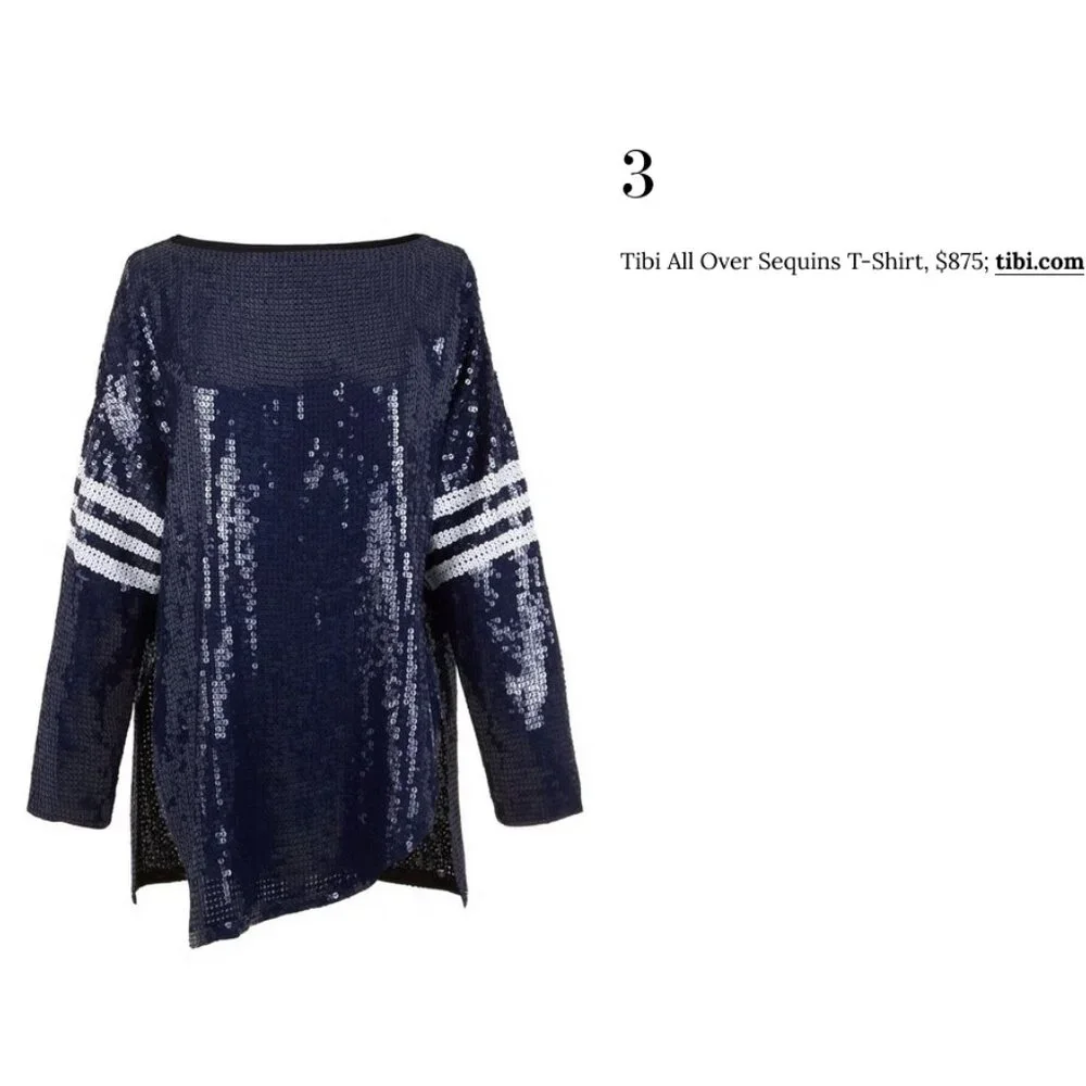 Tibi Navy All Over Sequins T-Shirt, $875 - Picture 7 of 7